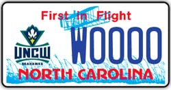 UNCW NC license plate